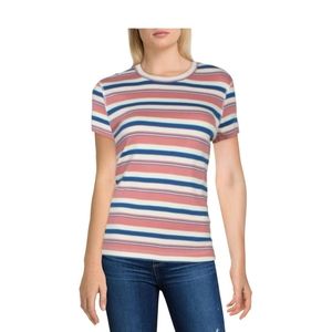 THREE DOTS Women's striped crew tee